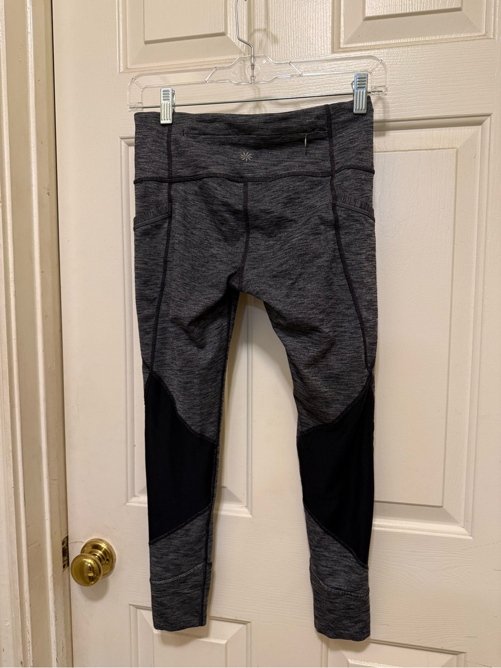 Athleta Gray Leggings with Black Panels